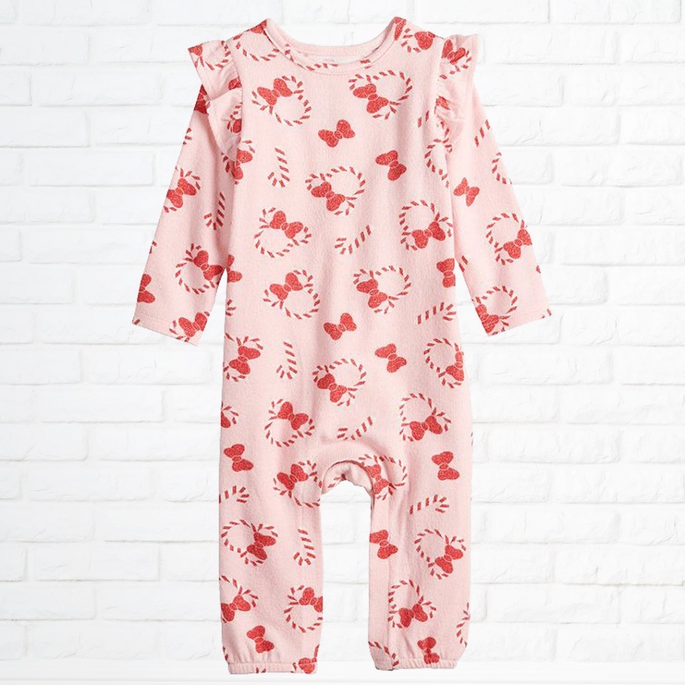 NWT Disney Candy Minnie Mouse Baby Girl Ruffle-Sleeve Jumpsuit - Size 3 Months
